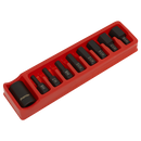 Sealey AK5609 9pc 1/2"Sq Drive Impact Hex Bit & Holder Set