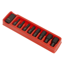 Sealey AK5609 9pc 1/2"Sq Drive Impact Hex Bit & Holder Set