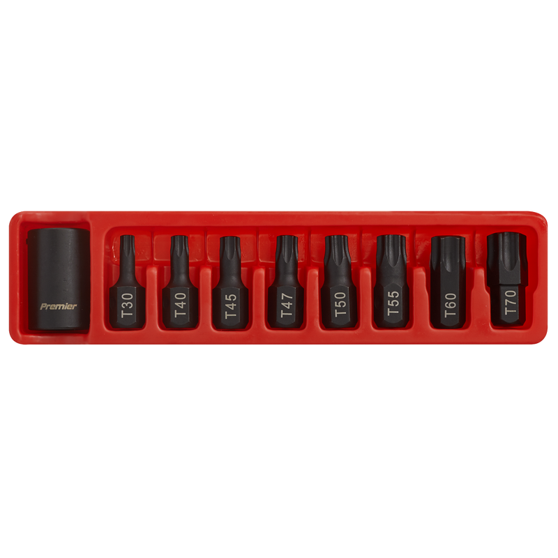 Sealey AK5610 9pc 1/2"Sq Drive Impact TRX-Star* Bit & Holder Set
