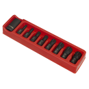 Sealey AK5611 9pc 1/2"Sq Drive Impact Spline Bit & Holder Set