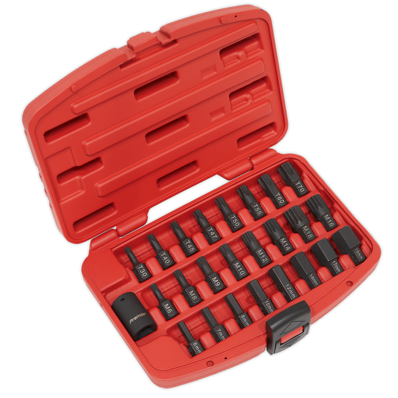 Sealey AK5612 25pc 1/2"Sq Drive Impact TRX-Star*/Hex/Spline Bit Set