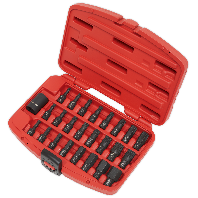 Sealey AK5612 25pc 1/2"Sq Drive Impact TRX-Star*/Hex/Spline Bit Set