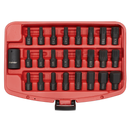 Sealey AK5612 25pc 1/2"Sq Drive Impact TRX-Star*/Hex/Spline Bit Set