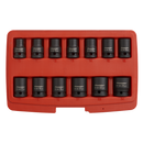 Sealey AK5614M 13pc 1/2"Sq Drive 12pt Impact Socket Set