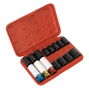 Sealey AK5615M 15pc 1/2"Sq Drive Impact Socket & Wheel Nut Remover Set