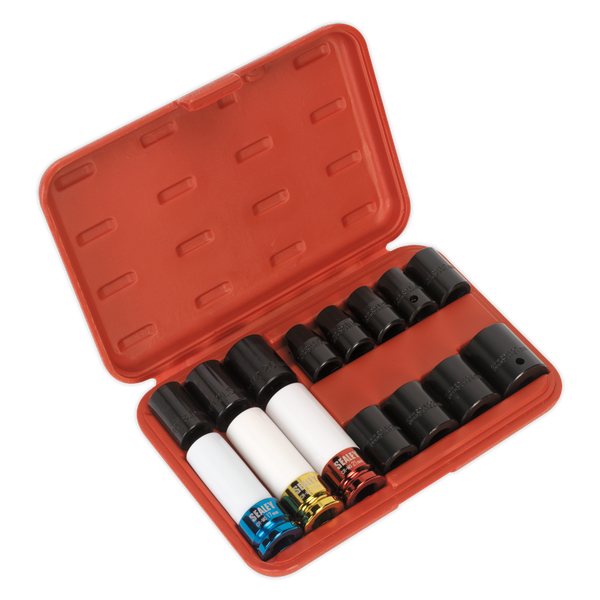 Sealey AK5615M 15pc 1/2"Sq Drive Impact Socket & Wheel Nut Remover Set