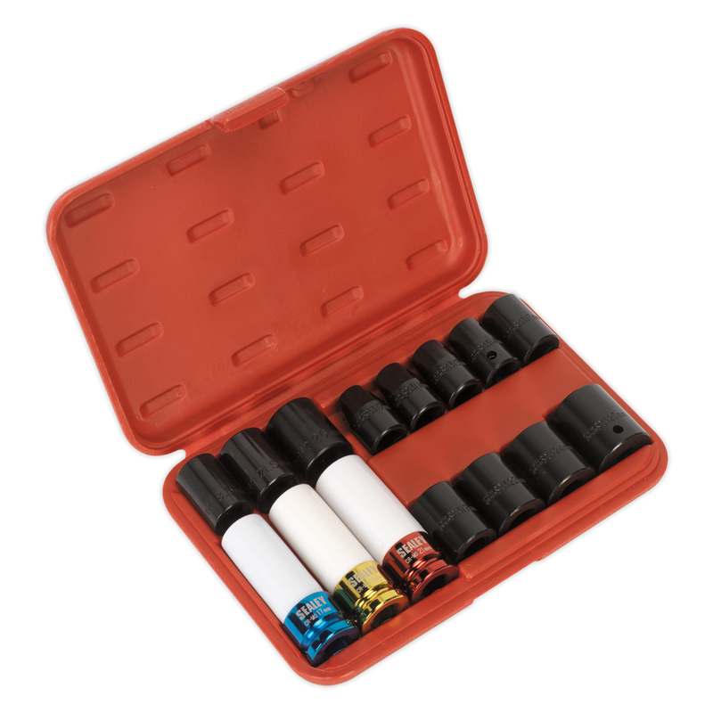 Sealey AK5615M 15pc 1/2"Sq Drive Impact Socket & Wheel Nut Remover Set