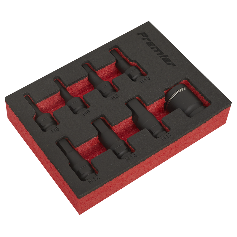 Sealey AK5620 8pc 3/8"Sq Drive Hex Impact Socket Bit Set