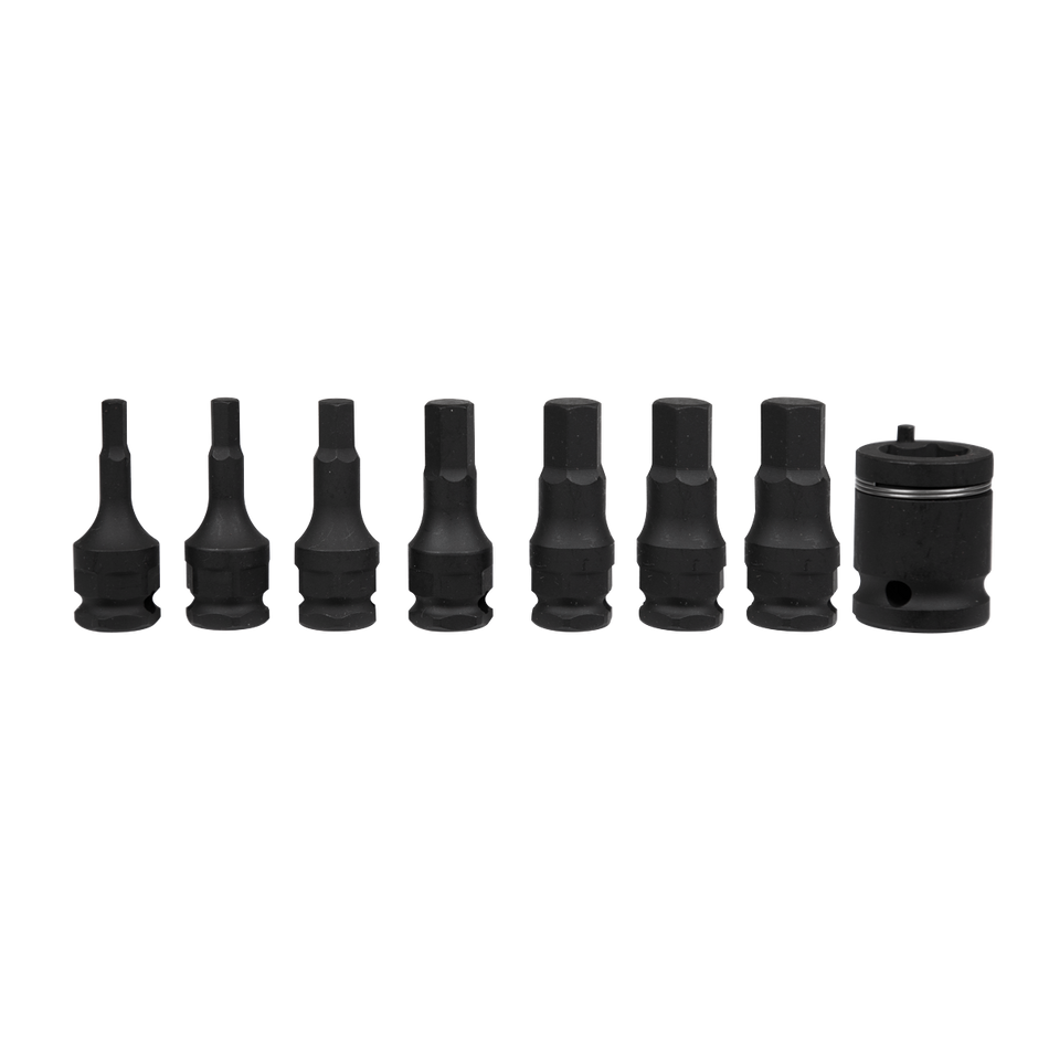 Sealey AK5620 8pc 3/8"Sq Drive Hex Impact Socket Bit Set