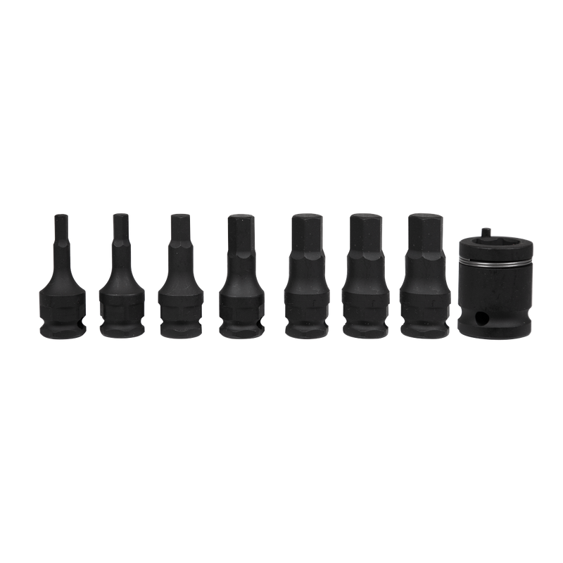 Sealey AK5620 8pc 3/8"Sq Drive Hex Impact Socket Bit Set