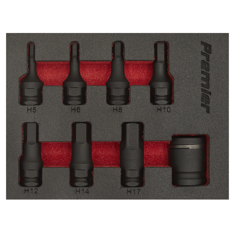Sealey AK5620 8pc 3/8"Sq Drive Hex Impact Socket Bit Set