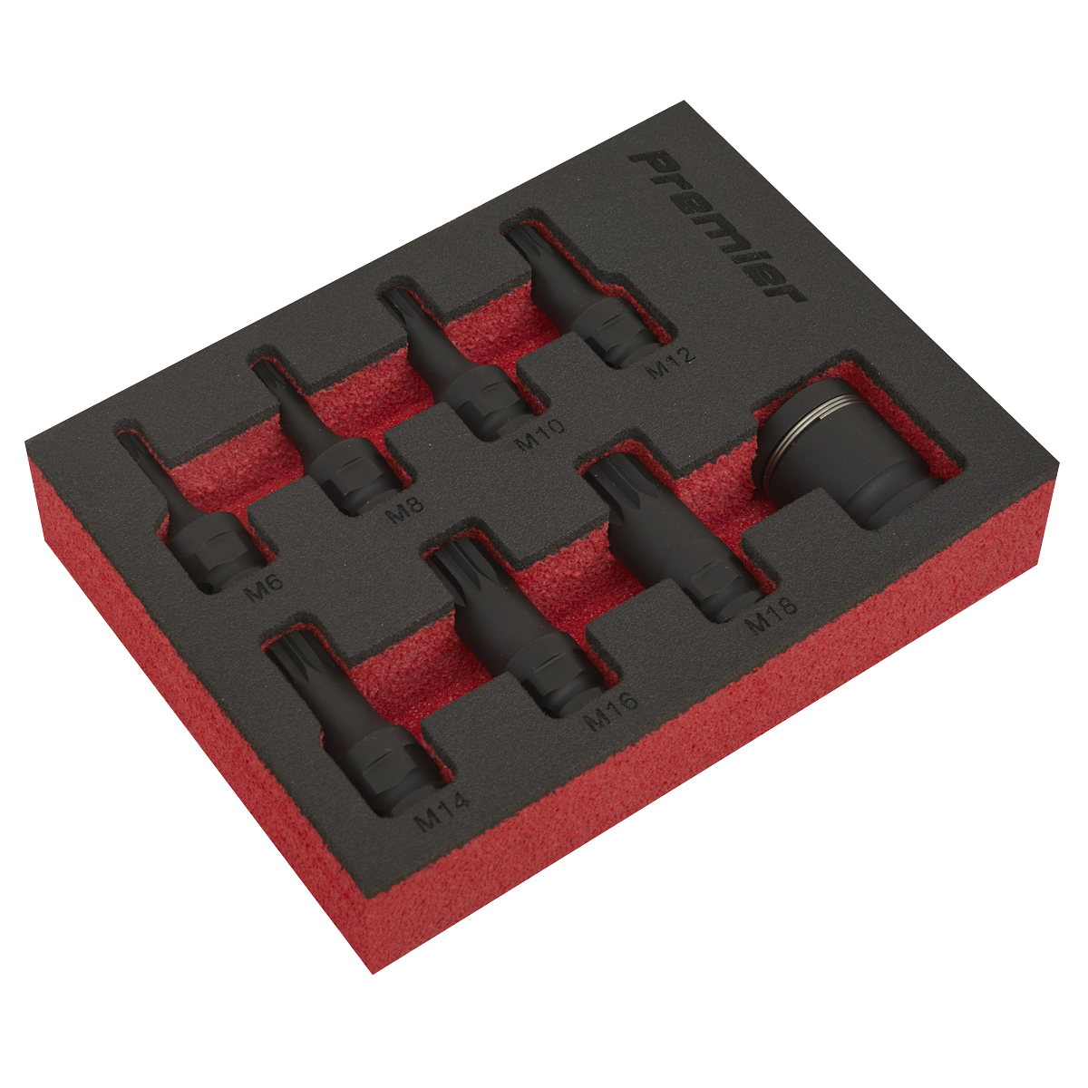 Sealey AK5622 8pc 3/8"Sq Drive Spline Impact Socket Bit Set