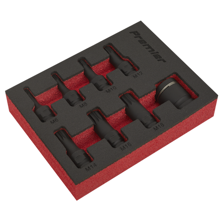 Sealey AK5622 8pc 3/8"Sq Drive Spline Impact Socket Bit Set