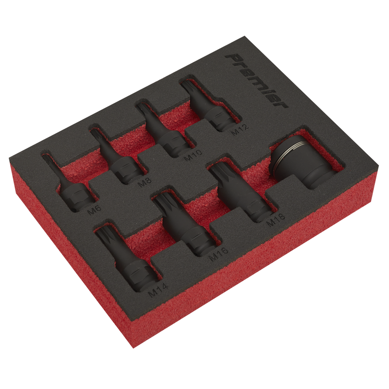 Sealey AK5622 8pc 3/8"Sq Drive Spline Impact Socket Bit Set