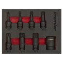 Sealey AK5622 8pc 3/8"Sq Drive Spline Impact Socket Bit Set