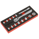 Sealey AK5783 15pc 1/4"Sq Drive Low Profile Socket Set - Platinum Series