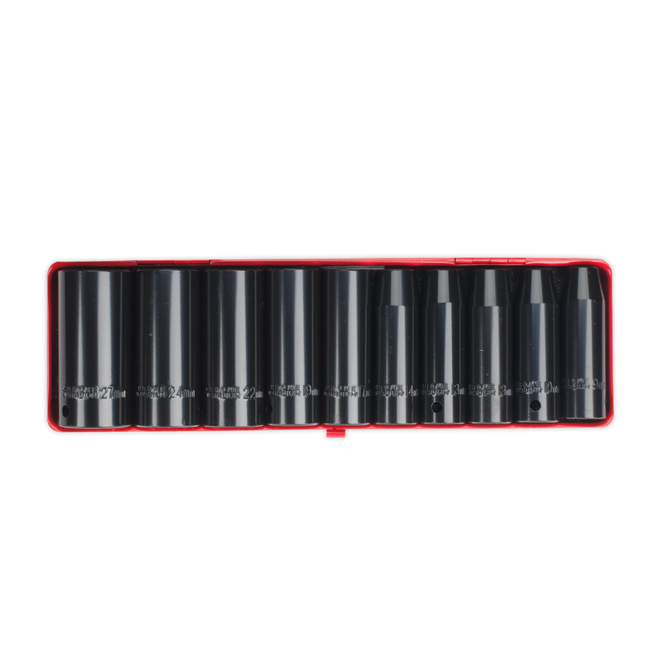 Sealey AK58/11M 10pc 1/2"Sq Drive Impact Deep Socket Set