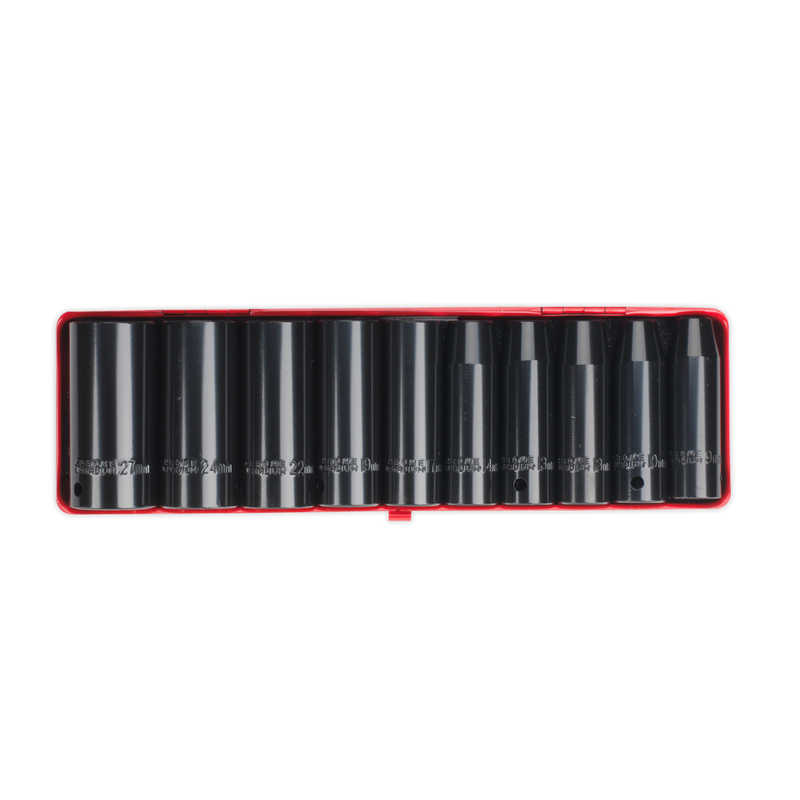 Sealey AK58/11M 10pc 1/2"Sq Drive Impact Deep Socket Set