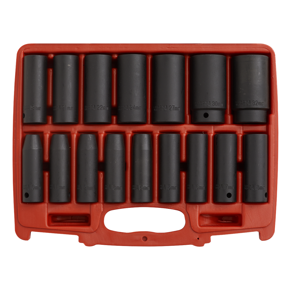 Sealey AK5816M 16pc 1/2"Sq Drive Deep Impact Socket Set