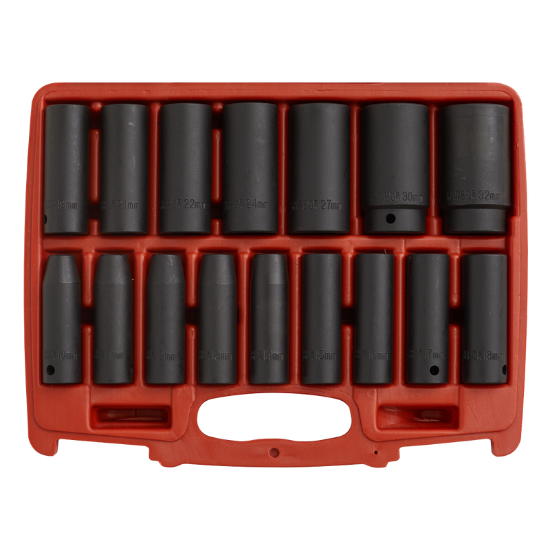 Sealey AK5816M 16pc 1/2"Sq Drive Deep Impact Socket Set