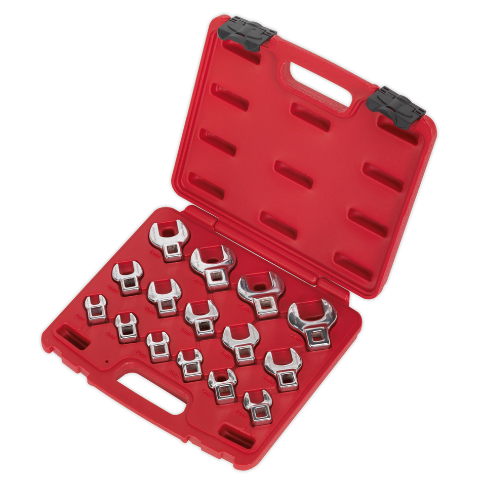 Sealey AK59891 15pc 3/8"Sq Drive Crow's Foot Spanner Set