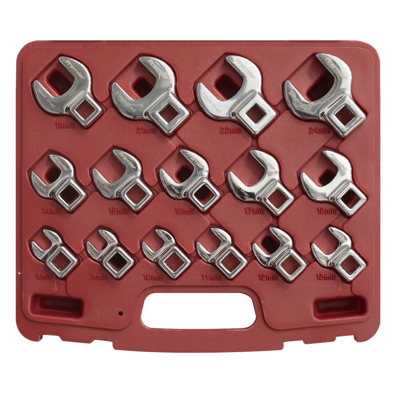 Sealey AK59891 15pc 3/8"Sq Drive Crow's Foot Spanner Set