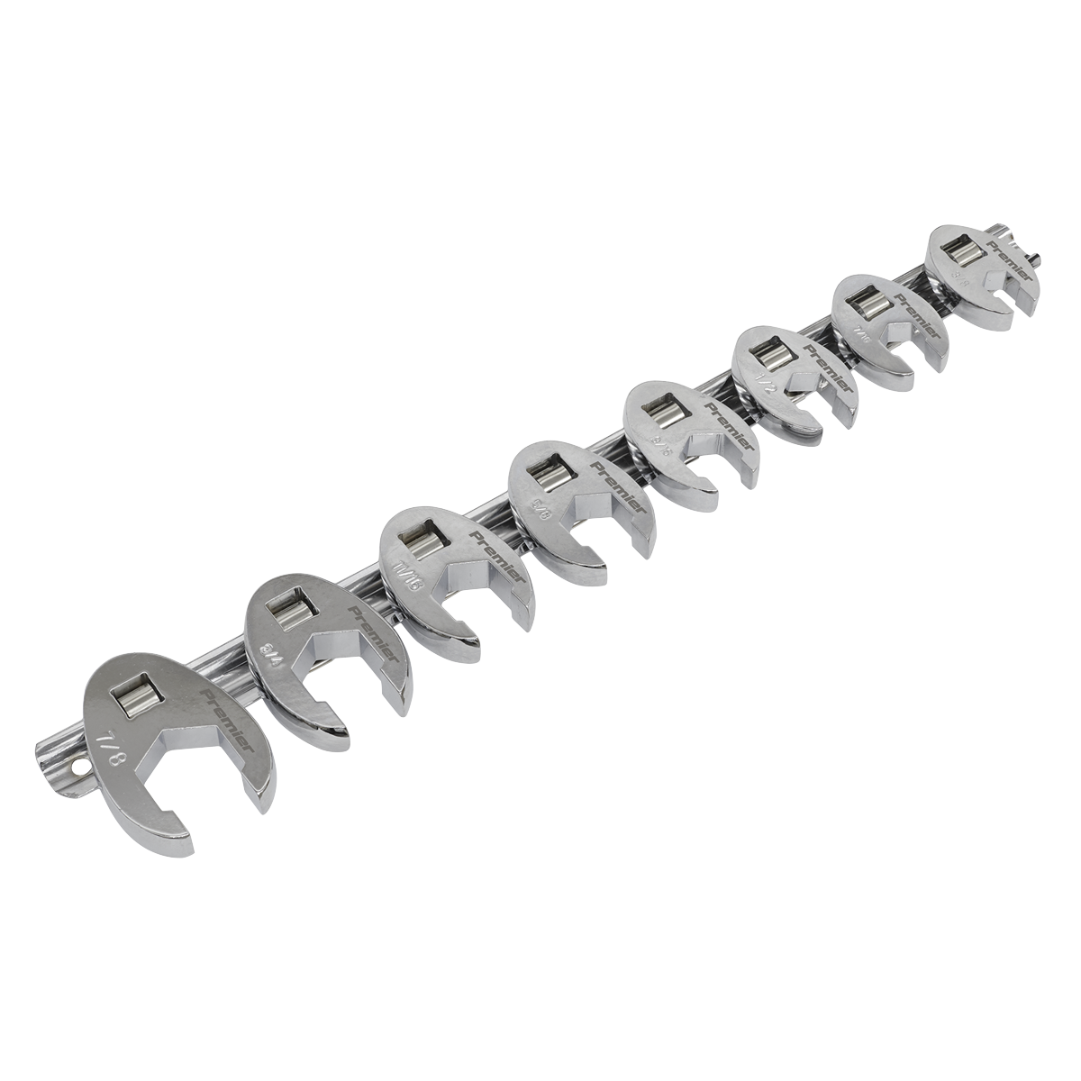 Sealey AK599 8pc 3/8"Sq Drive Crow's Foot Spanner Set - Imperial