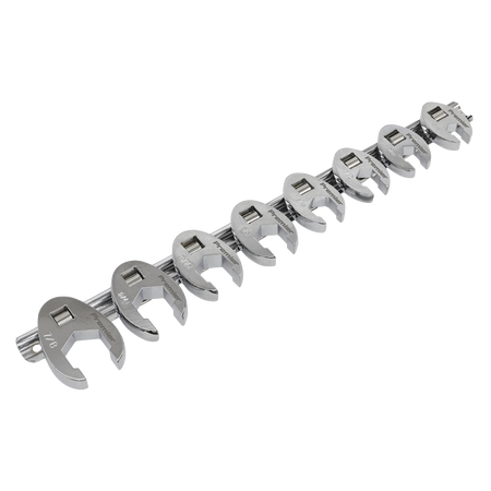 Sealey AK599 8pc 3/8"Sq Drive Crow's Foot Spanner Set - Imperial