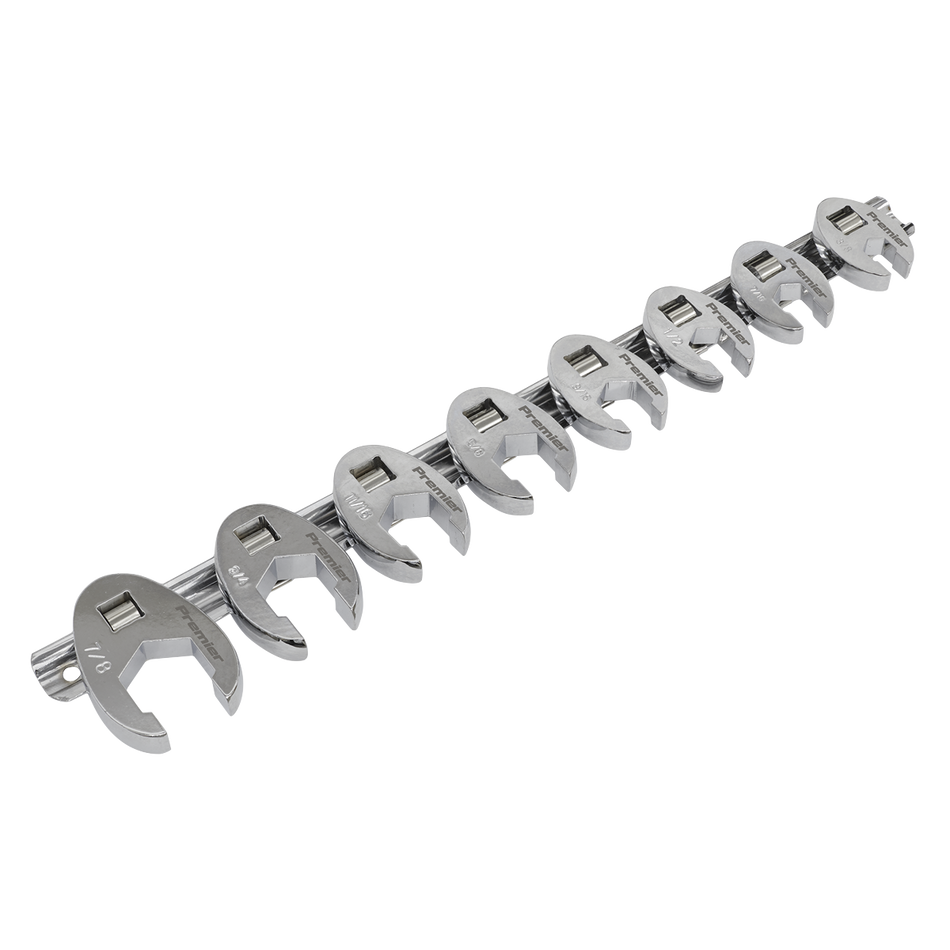 Sealey AK599 8pc 3/8"Sq Drive Crow's Foot Spanner Set - Imperial