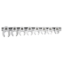 Sealey AK599 8pc 3/8"Sq Drive Crow's Foot Spanner Set - Imperial