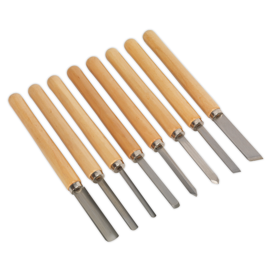 Sealey AK60/8 8pc Wood Turning Chisel Set