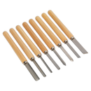 Sealey AK60/8 8pc Wood Turning Chisel Set
