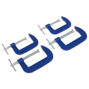 Sealey AK6003SET 75mm & 100mm - G-Clamp Set 4pc