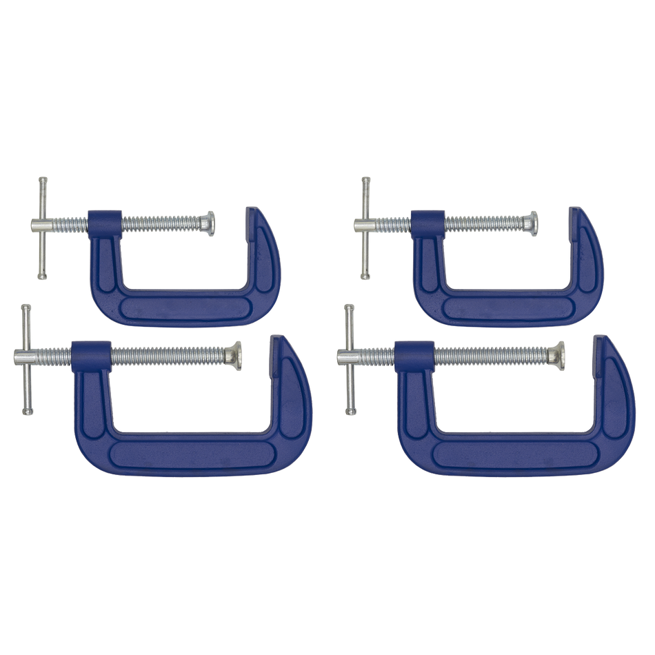 Sealey AK6003SET 75mm & 100mm - G-Clamp Set 4pc
