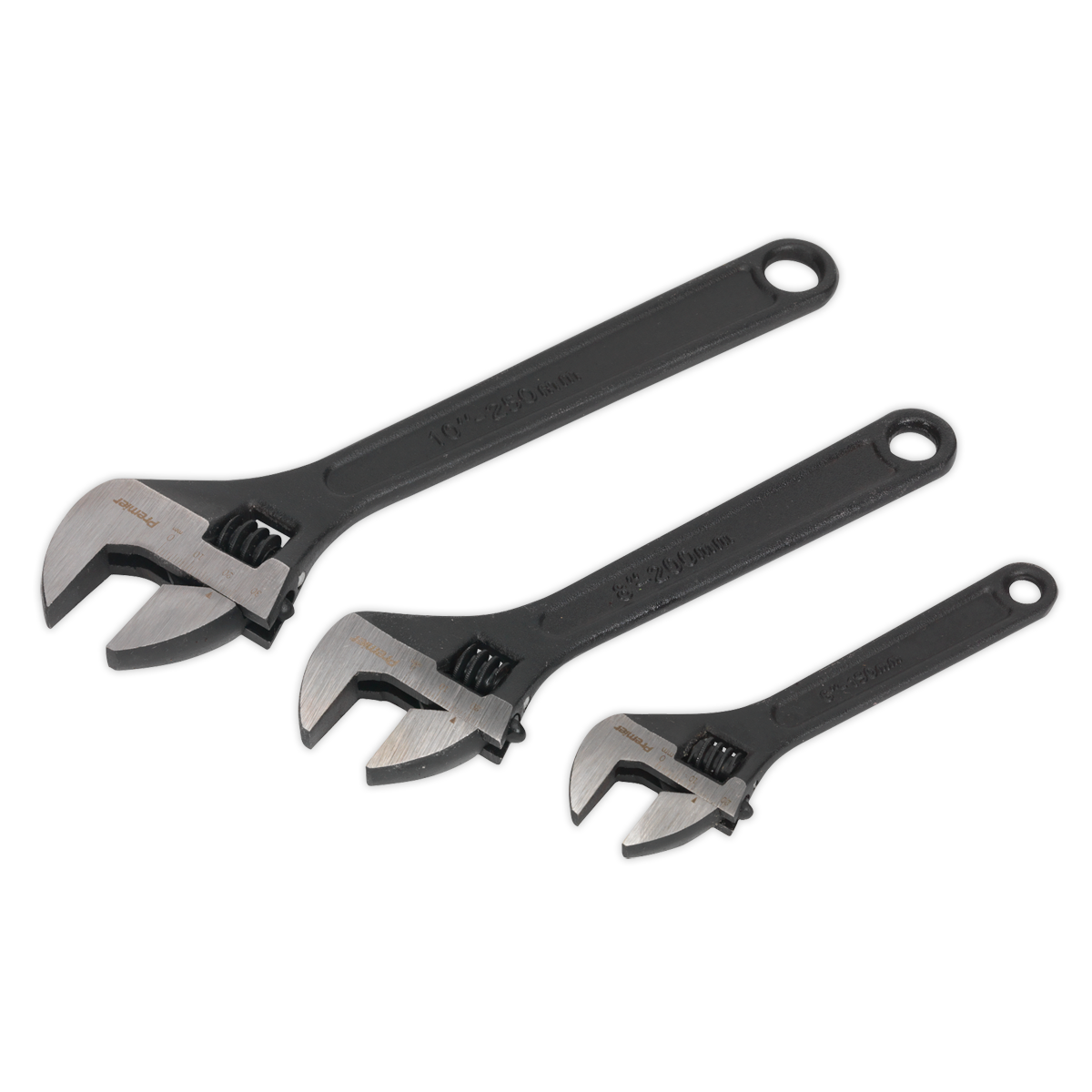 Sealey AK607 3pc Adjustable Wrench Set