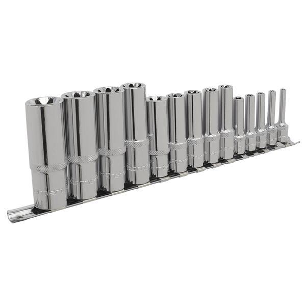 Sealey AK6114 14pc 1/4", 3/8" & 1/2"Sq Drive Deep TRX-Star* Socket Set - E4-E24