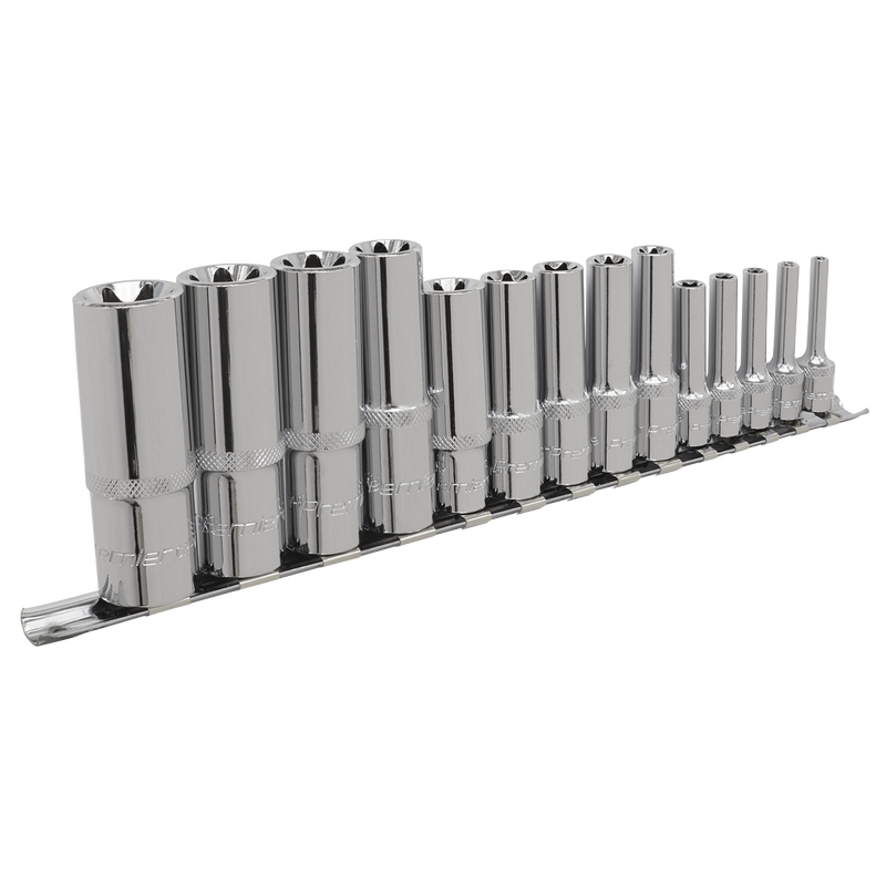 Sealey AK6114 14pc 1/4", 3/8" & 1/2"Sq Drive Deep TRX-Star* Socket Set - E4-E24