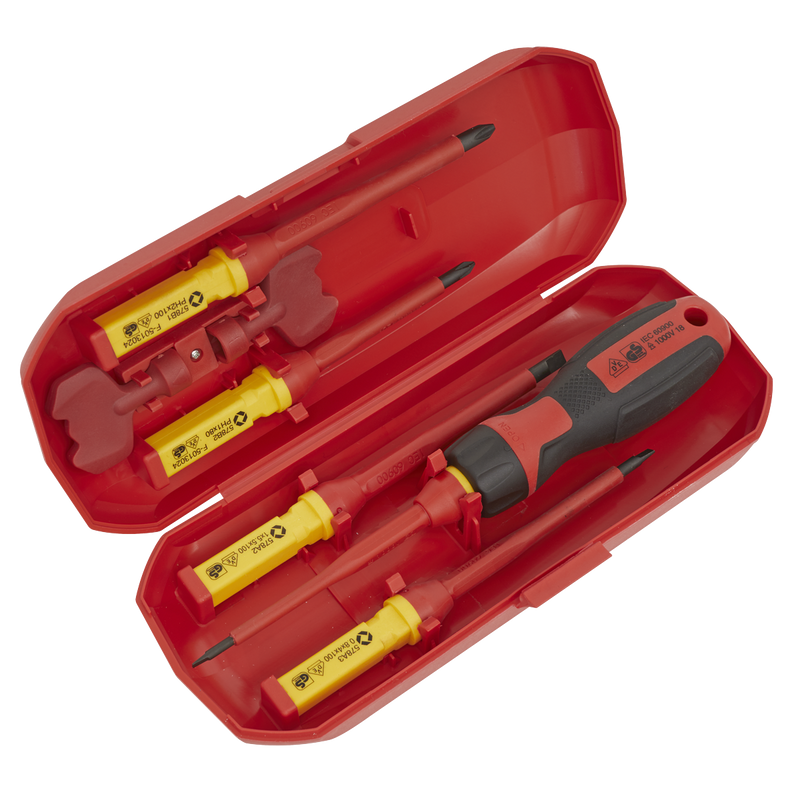 Sealey AK61280 Screwdriver Set Interchangeable 8pc - VDE Approved