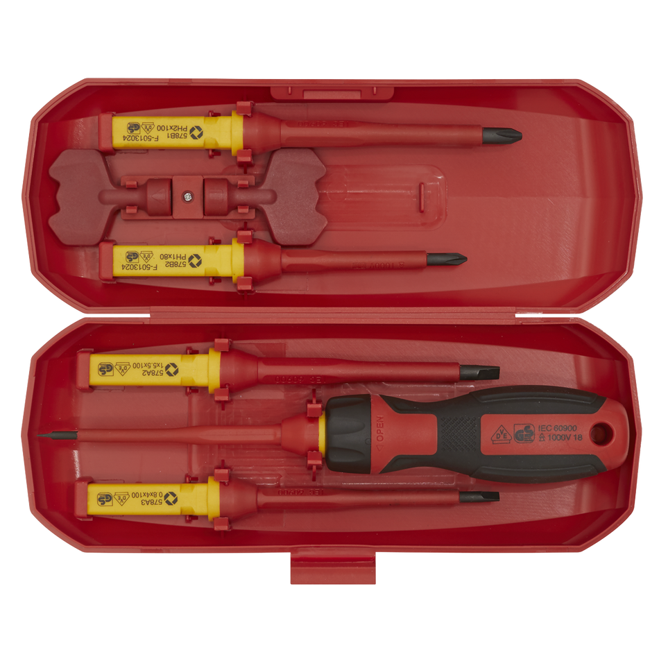 Sealey AK61280 Screwdriver Set Interchangeable 8pc - VDE Approved