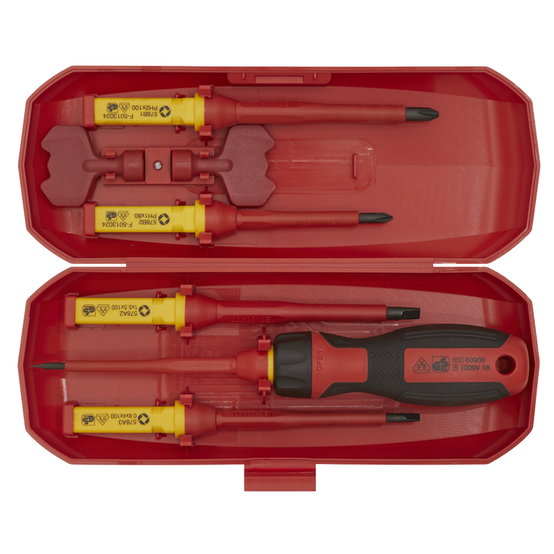 Sealey AK61280 Screwdriver Set Interchangeable 8pc - VDE Approved