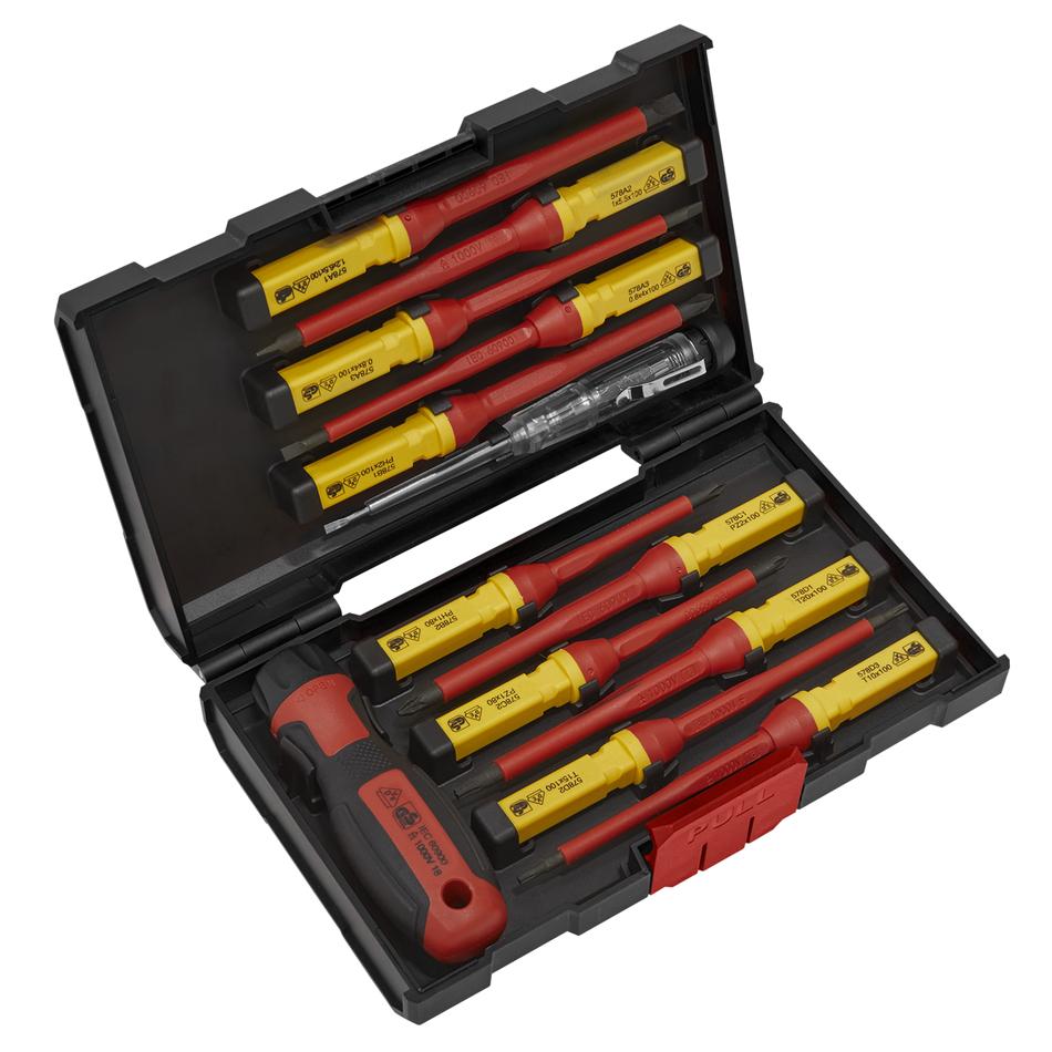 Sealey AK6128 13pc Interchangeable Screwdriver Set - VDE Approved