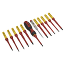 Sealey AK6128 13pc Interchangeable Screwdriver Set - VDE Approved