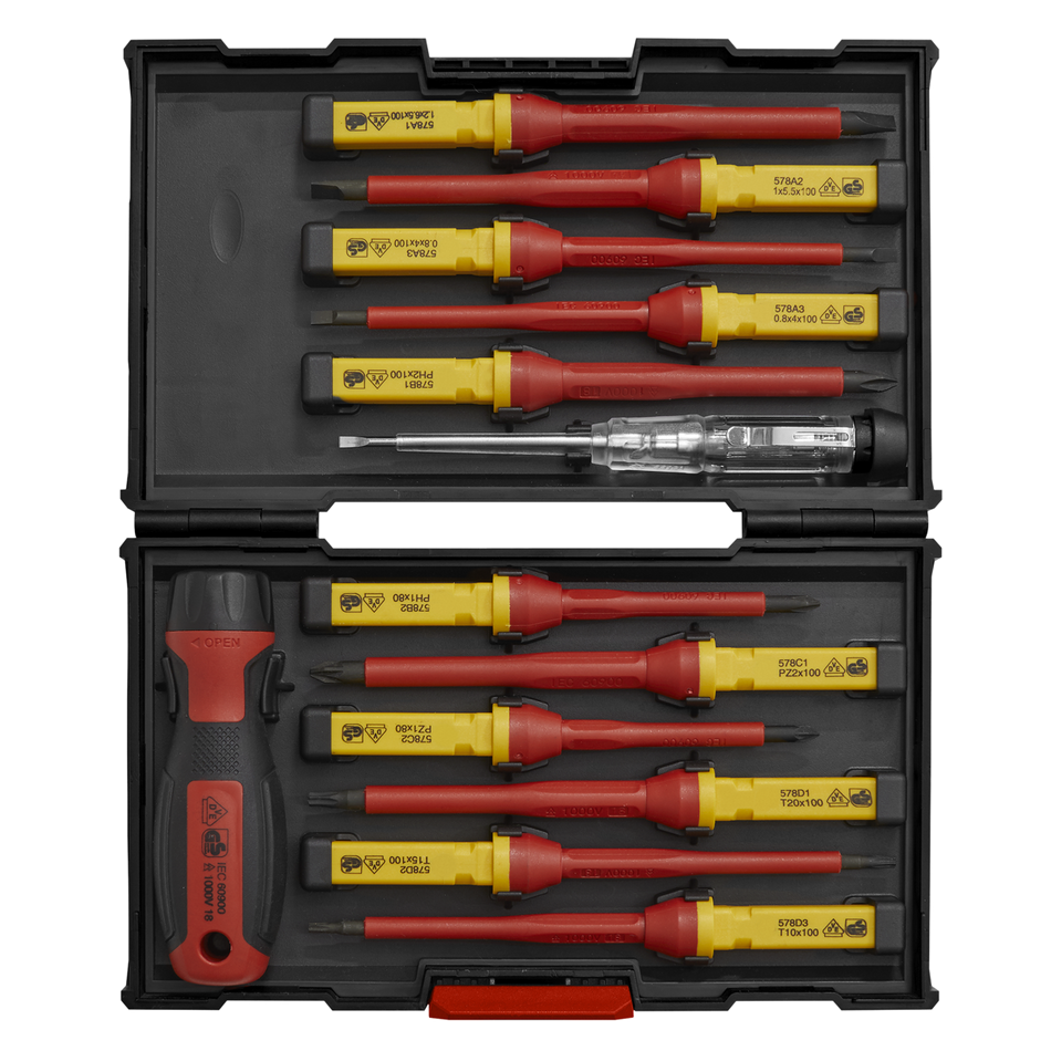 Sealey AK6128 13pc Interchangeable Screwdriver Set - VDE Approved