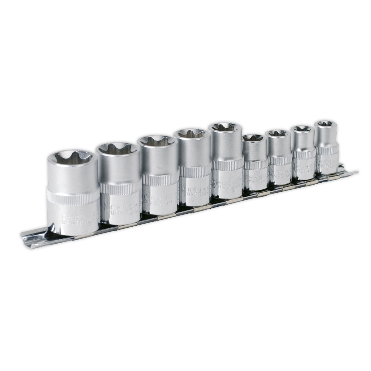 Sealey AK617 9pc 3/8" & 1/2"Sq Drive TRX-Star* Socket Set - E10-E14 & E16-E24