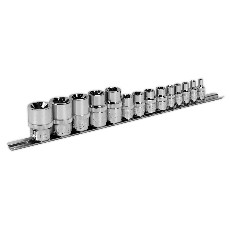 Sealey AK618 14pc 1/4", 3/8" & 1/2"Sq Drive TRX-Star* Socket Set - E4-E24