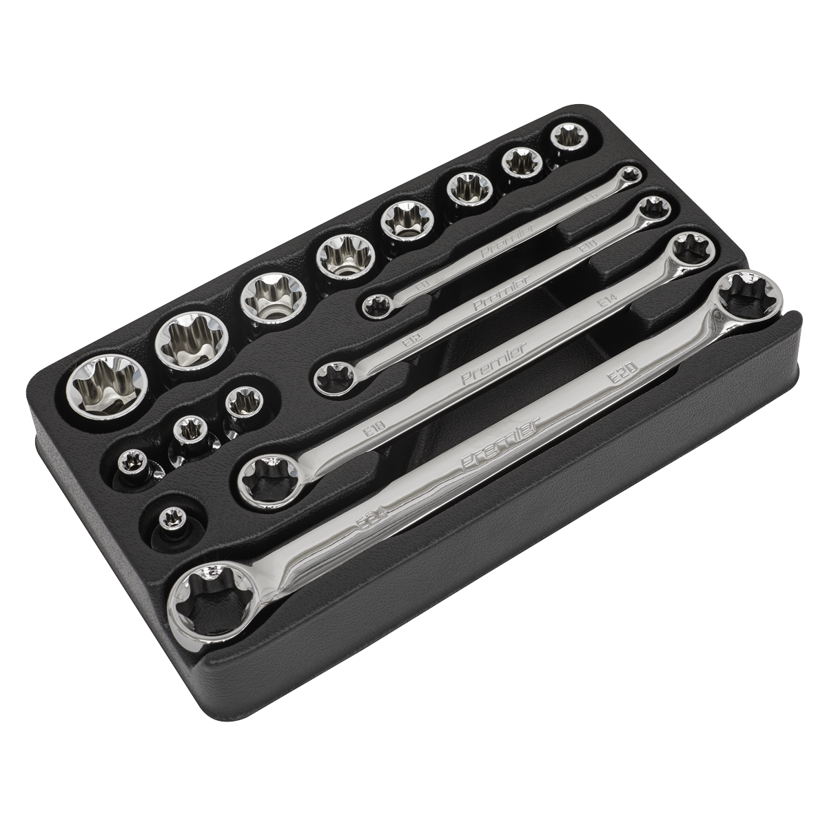 Sealey AK61801 16pc 3/8"Sq Drive TRX-Star* Socket & Spanner Set