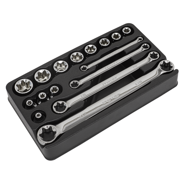 Sealey AK61801 16pc 3/8"Sq Drive TRX-Star* Socket & Spanner Set