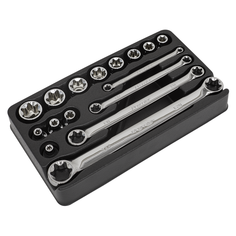 Sealey AK61801 16pc 3/8"Sq Drive TRX-Star* Socket & Spanner Set