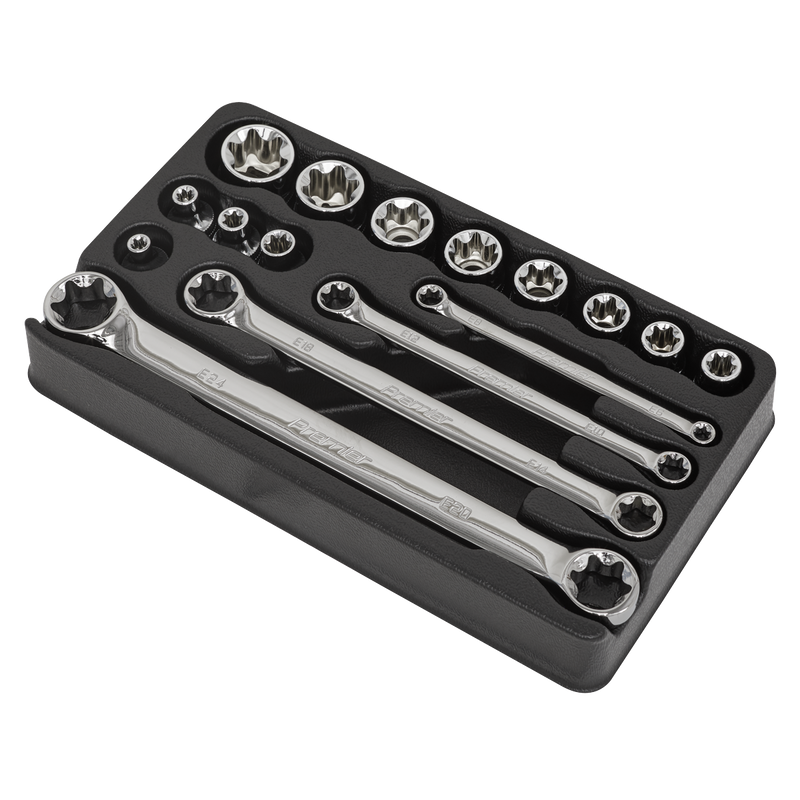 Sealey AK61801 16pc 3/8"Sq Drive TRX-Star* Socket & Spanner Set