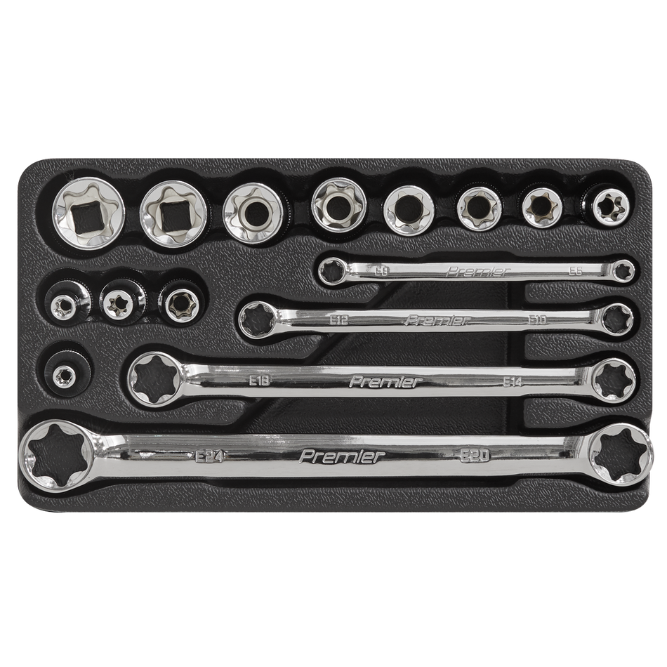 Sealey AK61801 16pc 3/8"Sq Drive TRX-Star* Socket & Spanner Set